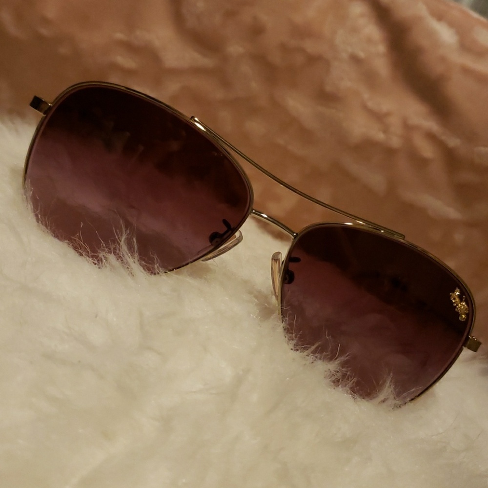 NWT Coach Light Gold Aviator Sunglasses